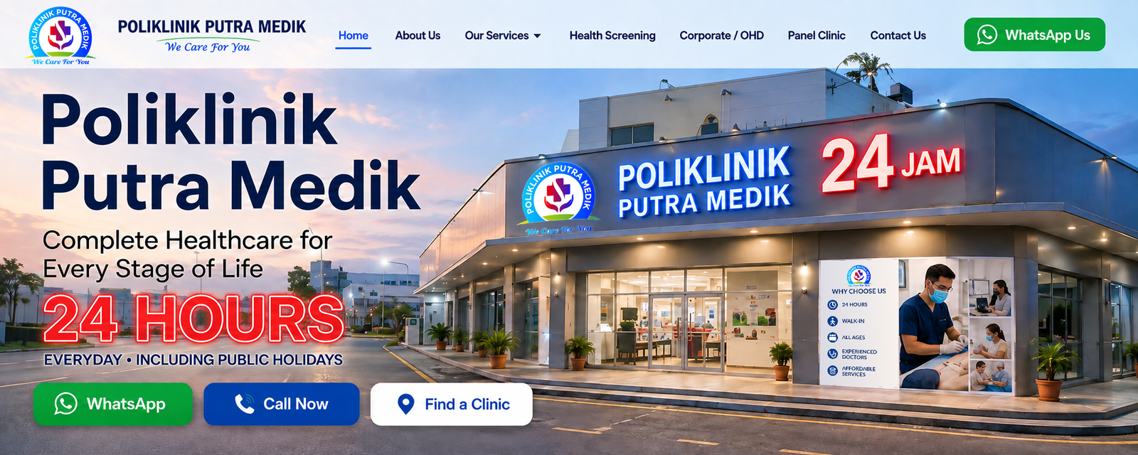 Poliklinik Putra Medik 24 Hours homepage hero
